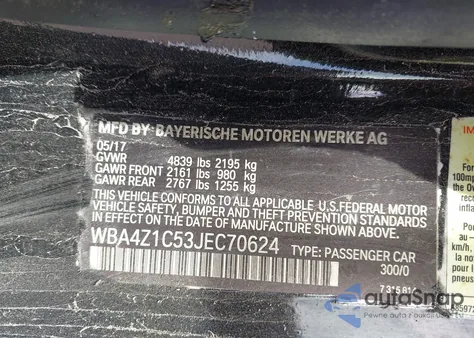 2018 BMW 430I из США, поврежденный, VIN WBA4Z1C54JEC60037